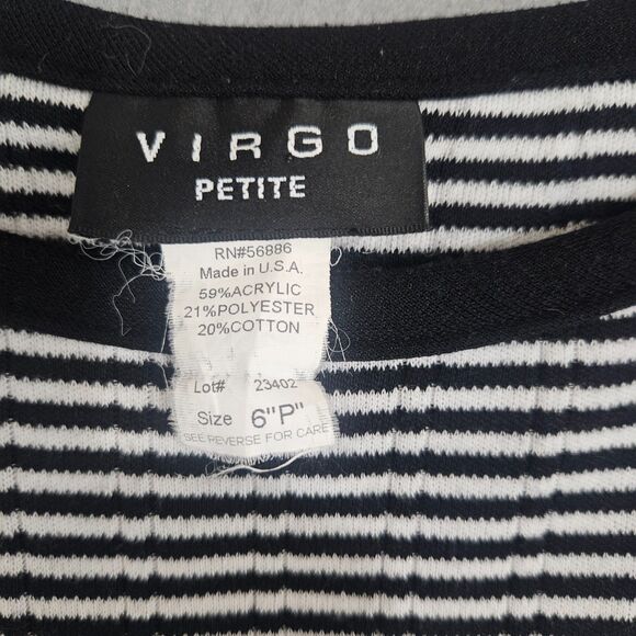 VTG USA Virgo Petite 6 Knit Tank Dress Striped Mini Summer Dress Grunge 90's Alt - Picture 2 of 7